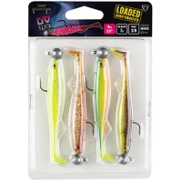 Swimbaits Fox Rage Slick Shad Mixed Uv Colour Pack Loaded 9cm 4buc