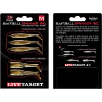 Rezerva Spinnerbait Live Target Baitball Spinner Rig, Large, Dark Amber / Gold, 5buc/pac