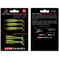 Rezerva Spinnerbait Live Target Baitball Spinner Rig, Small, Lime Chartreuse / Gold, 5buc/pac