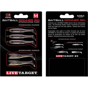 Rezerva Spinnerbait Live Target Baitball Spinner Rig, Small, Purple Pearl / Silver, 5buc/pac