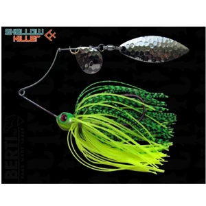 Spinnerbait Bertilure Cu Doua Palete Shallow Killer Colorado Model Salcie Culoare Chartreuse-lime Tiger 11 Gr.