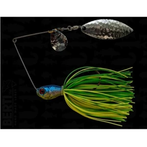 Spinnerbait Bertilure Cu Doua Palete Spinnerbait Cu Skirt  Colorado Model Salcie Culoare Lime-chartreuse 14 Gr.
