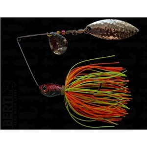 Spinnerbait Bertilure Cu Doua Palete Spinnerbait Cu Skirt  Colorado Model Salcie Culoare Orange - Chartreuse 14 Gr.