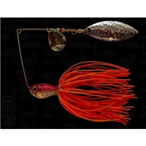 Spinnerbait Bertilure Cu Doua Palete Spinnerbait Cu Skirt  Colorado Model Salcie Culoare Orange - Rosu 14 Gr.