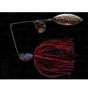 Spinnerbait Bertilure Cu Doua Palete Spinnerbait Cu Skirt  Colorado Model Salcie Culoare Rosu - Negru 14 Gr.