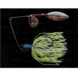 Spinnerbait Bertilure Cu Doua Palete Spinnerbait Cu Skirt Colorado Model Salcie Culoare White-chartreuse 11 Gr.