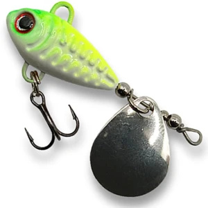 Spinnertail Berti Skeletonik Pro Colorado Nickel, White Chartreuse, 10g