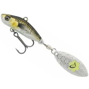 Spinnertail Savage Gear Sticklebait Tail Spin Sinking, Green Silver Ayu, 6.5cm, 9g, 1buc/pac