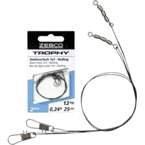 Struna ZEBCO Trophy Steel Rolling 1x7, 25cm, 15kg, 2buc/pac