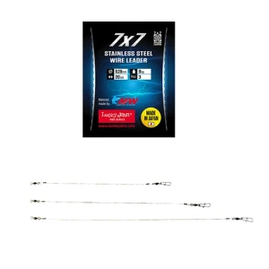 Strune Lucky John SSW AFW 7X7 Steel Wire Leaders 20cm 12kg cupru  3 buc/plic Strune Lucky John SSW AFW 7X7 Steel Wire Leaders 20cm 12kg cupru  3 buc/plic