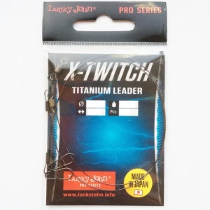 Strune Lucky John X-twitch Titanium 15cm 10kg Neagra  2 Buc/plic