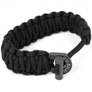 Bratara De Supravietuire 6m Din Paracord Negru Bushmen