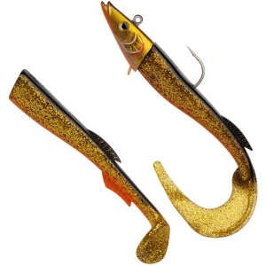 Swimbait Berkley Powerbait Power Sandeel, Gold Motoroil, 65g, 17cm, 1buc/pac