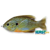 Swimbait Live Target Hollow Body Sunfish Walking Bait, Natural / Blue, 9cm, 18g 