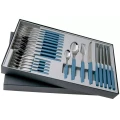 Set 24 Tacamuri 6 Persoane Victorinox, Swiss Modern Table Set, Lama Zimtata 12cm, Blue Set 24 Tacamuri 6 Persoane Victorinox, Swiss Modern Table Set, Lama Zimtata 12cm, Blue