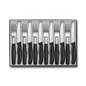 Set 6 Cutite Si 6 Furculite Victorinox, Swiss Classic Table Set, Lama 11cm, Negru