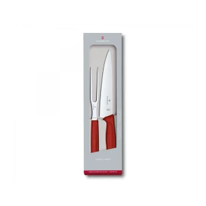 Set Cutit Si Furculita Victorinox, Swiss Classic Carving Set, Rosu