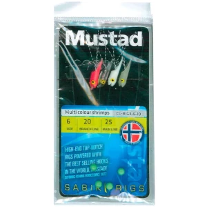 Taparine Mustad Multi Colour Shrimps Sabiki Rig Nr.3, Carlige Nr.4, 4buc/pac