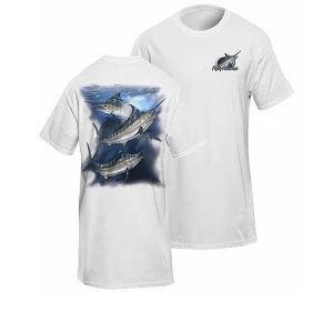 Tricou Flying Fisherman Marlin White Tee Xl