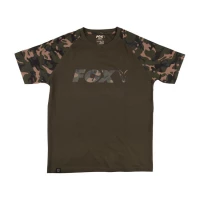Tricou Fox Raglan Black Camo Sleeves T-shirt, Marime 2xl