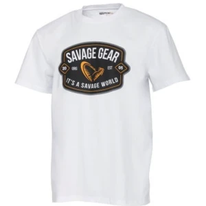 Tricou SAVAGE GEAR Badge Logo Tee, Alb, Marimea XL