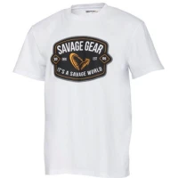 Tricou SAVAGE GEAR Badge Logo Tee, Alb, Marimea XXL