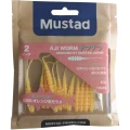 Grub Mustad Aji Micro Vierme Naf Orange Glow Glitter 5cm 10buc