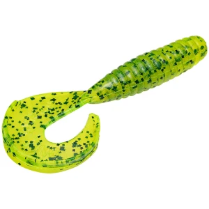 Grub Strike King Rage Tail Grub, Chartreuse Pepper, 10cm, 10buc/plic
