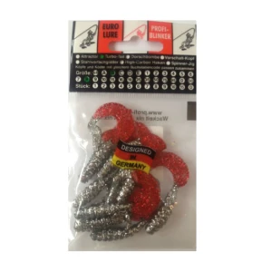 Twistere Profiblinker Turbotail 7 Cm Rosu Argintiu Cu Gliter 8 Buc Twistere Profiblinker Turbotail 7 Cm Rosu Argintiu Cu Gliter 8 Buc