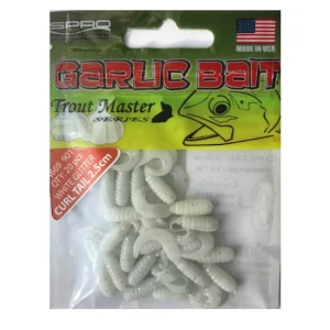 Twistere Spro Trout Master Garlic Bait Curl Tail - 25mm White Glitter