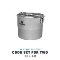 Set Gatit Stanley pentru 2 persoane Adventure Stainless Steel Cook Set for Two 1L 