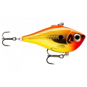 Vobler Rapala Rippin\' Rap Sinking, Chrome Gold Fluorescent Red, 7cm, 24g