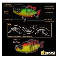 Vobler Swimbait Biwaa Seven Section Red Tiger 15cm 60g Vobler Swimbait Biwaa Seven Section Red Tiger 15cm 60g