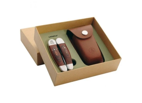 Cleste Multifunctional Cu Maner De Lemn Si Teaca Piele (laguiole)
