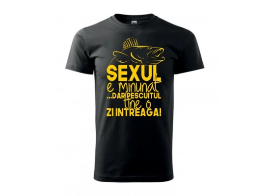 Tricou Pescuit Barbati Greenfish, Negru-galben, 4xl, Sexul E Minunat